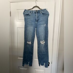 Distressed Blue Jeans